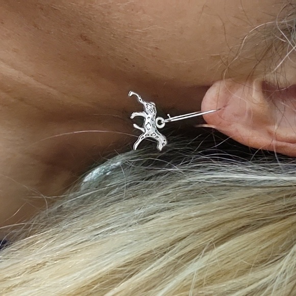 Dog Charm Drop Earrings - Picture 5 of 7